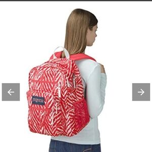 Jansport Red and White Patterned Backpack